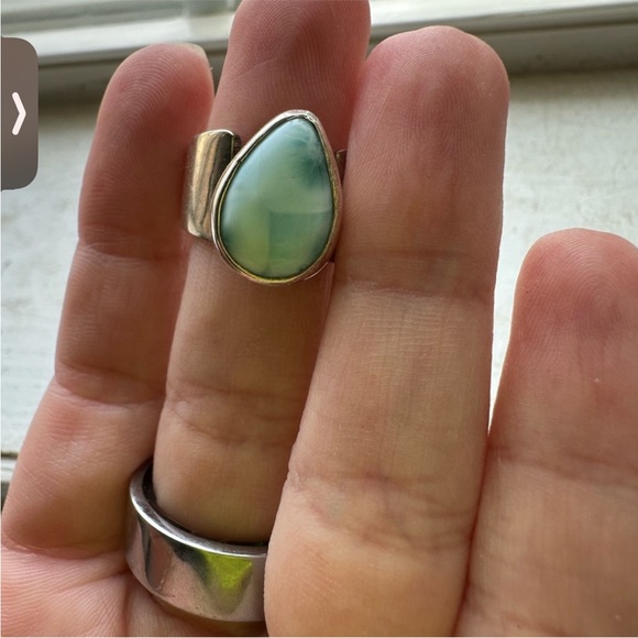 Jewelry - Larimar 925 sterling silver ring.wide band